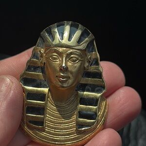 Vintage Egyptian Revival Erwin Pearl Pharaoh King Tut Brooch Pendant
